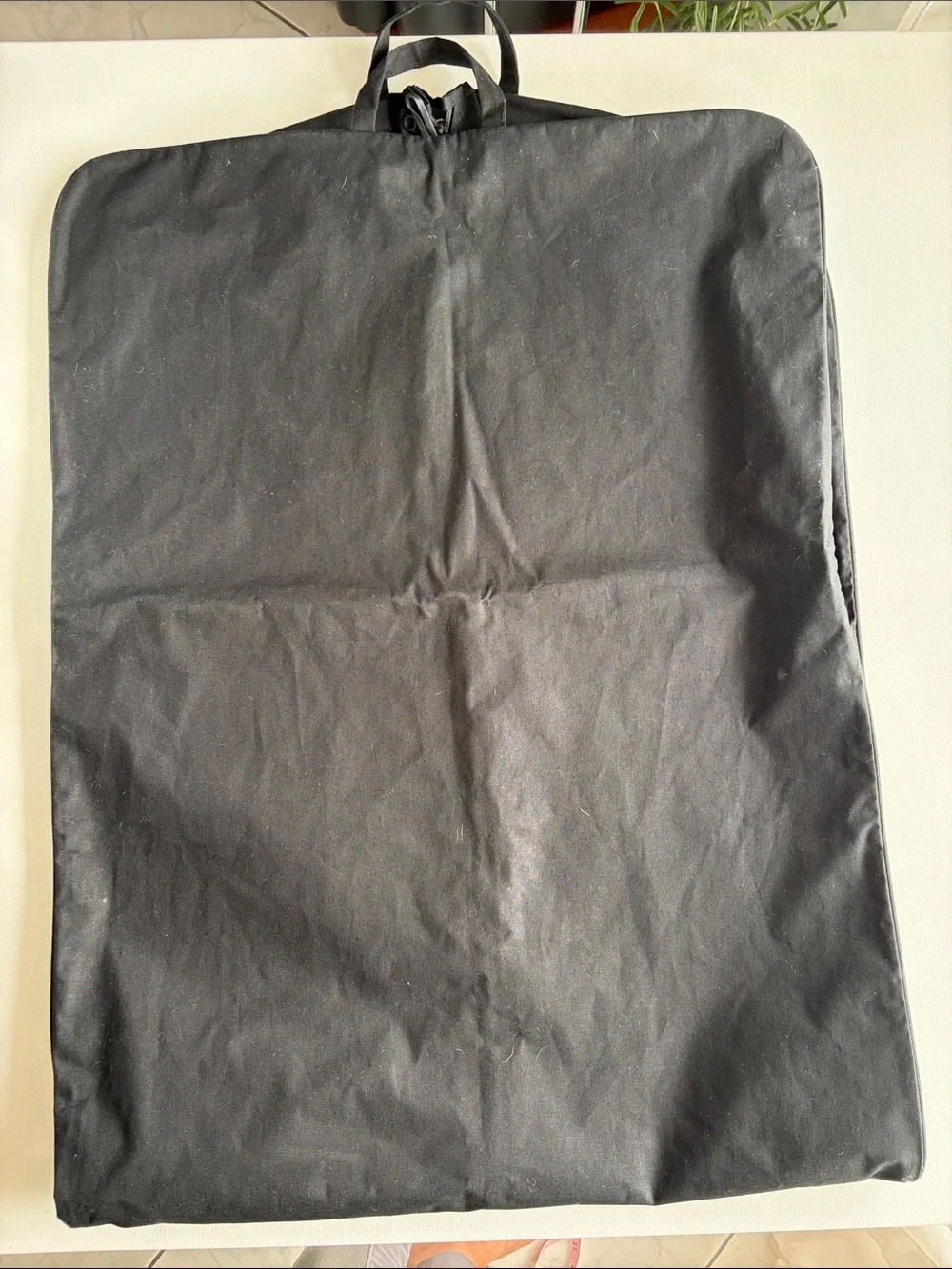 CHANEL Black Fabric Garment Bag Cover White Logo 63.5